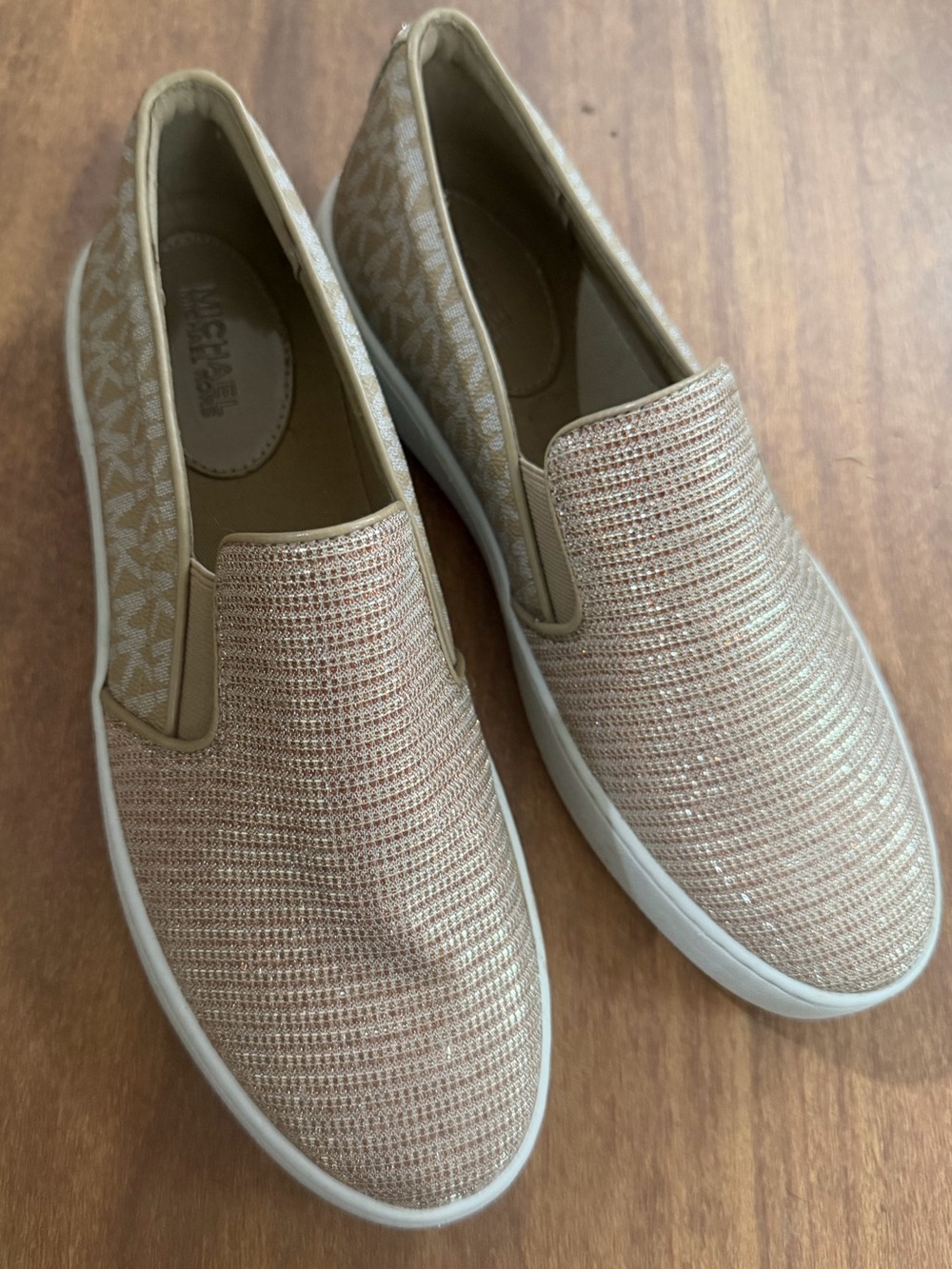 Michael Kors Metallic Pink Slip-On Sneakers
